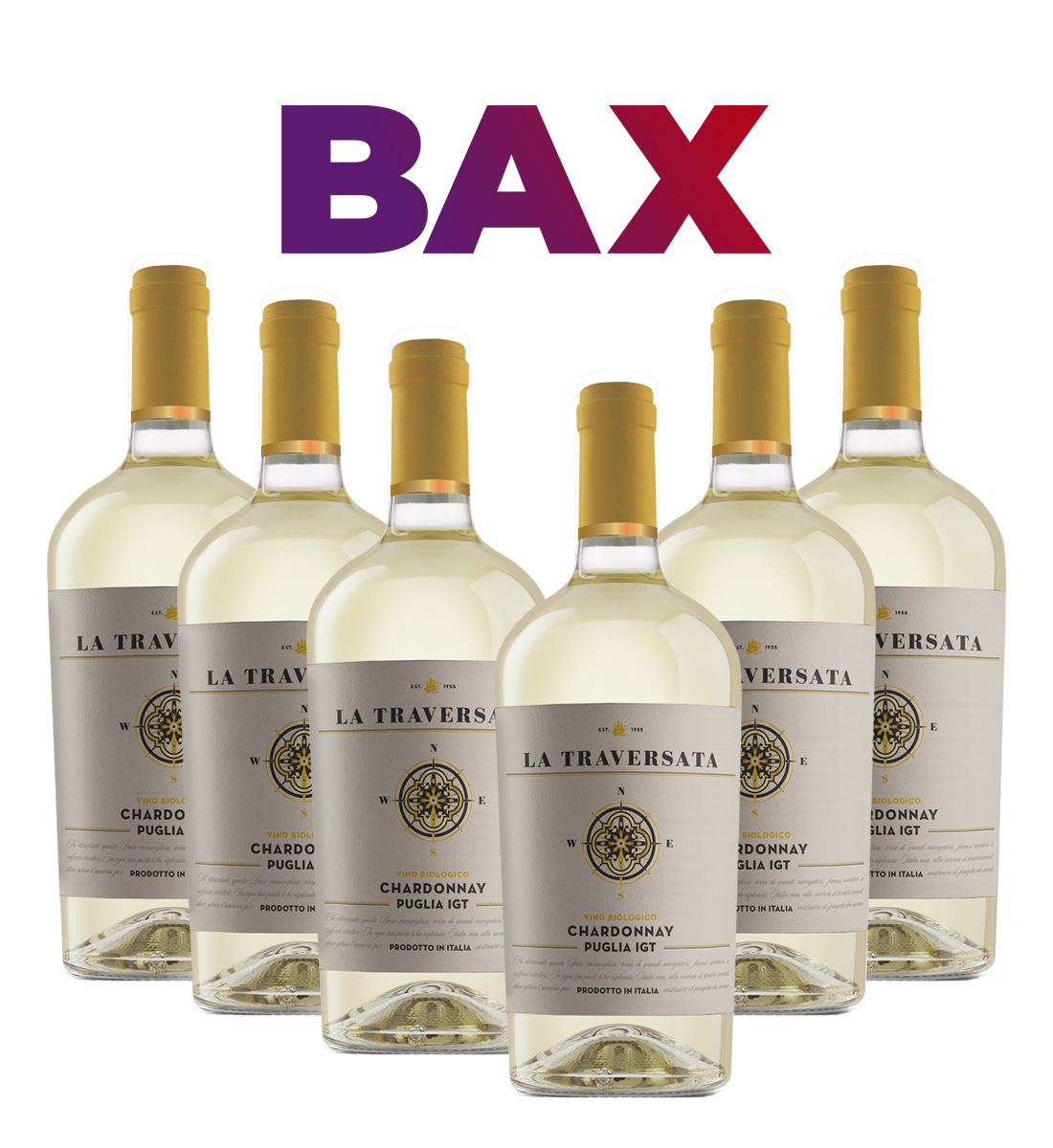 Corvezzo La Traversata Organic Chardonnay IGT Puglia BAX 6s t - Vin Alb Sec - Italia - 0.75L